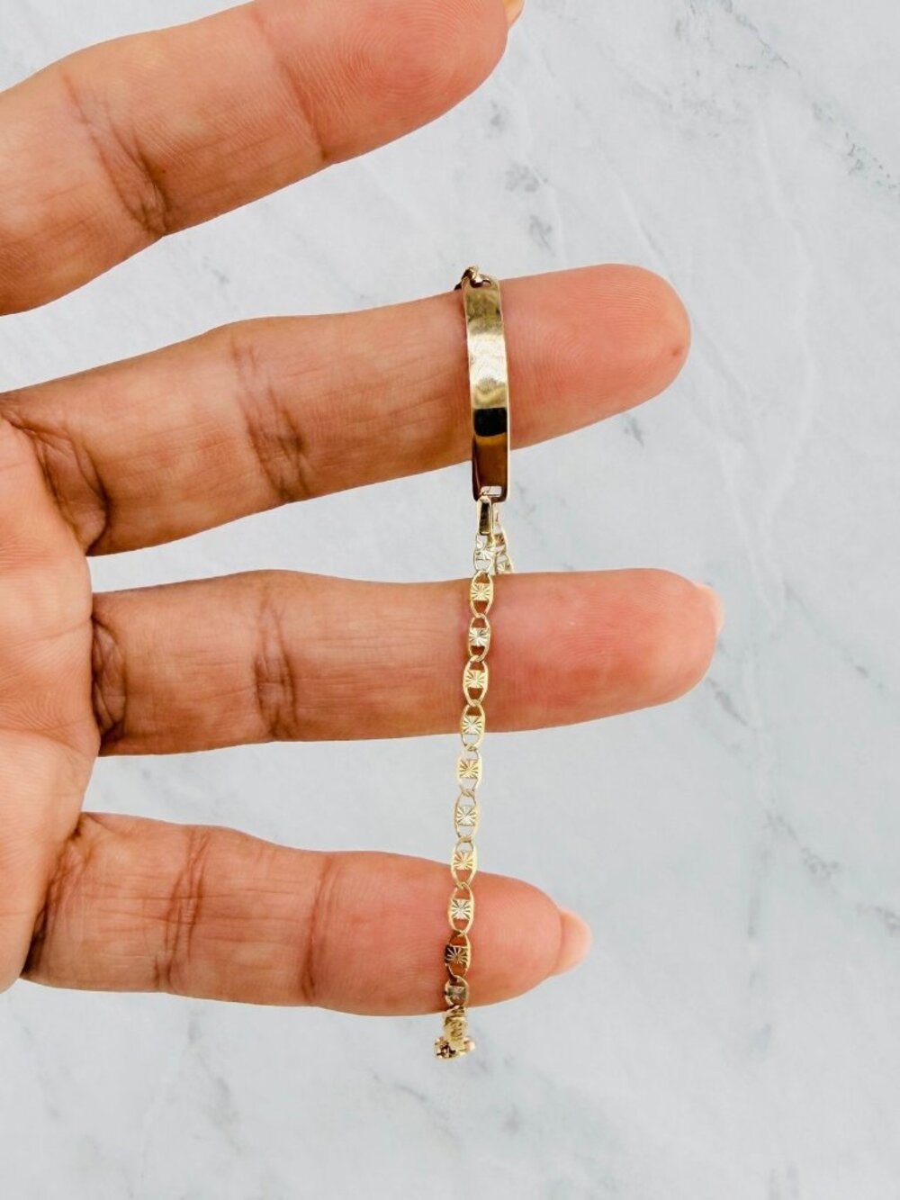 Real 10k Gold ID Bracelet - Baby Girl Bracelet - Pulsera en oro